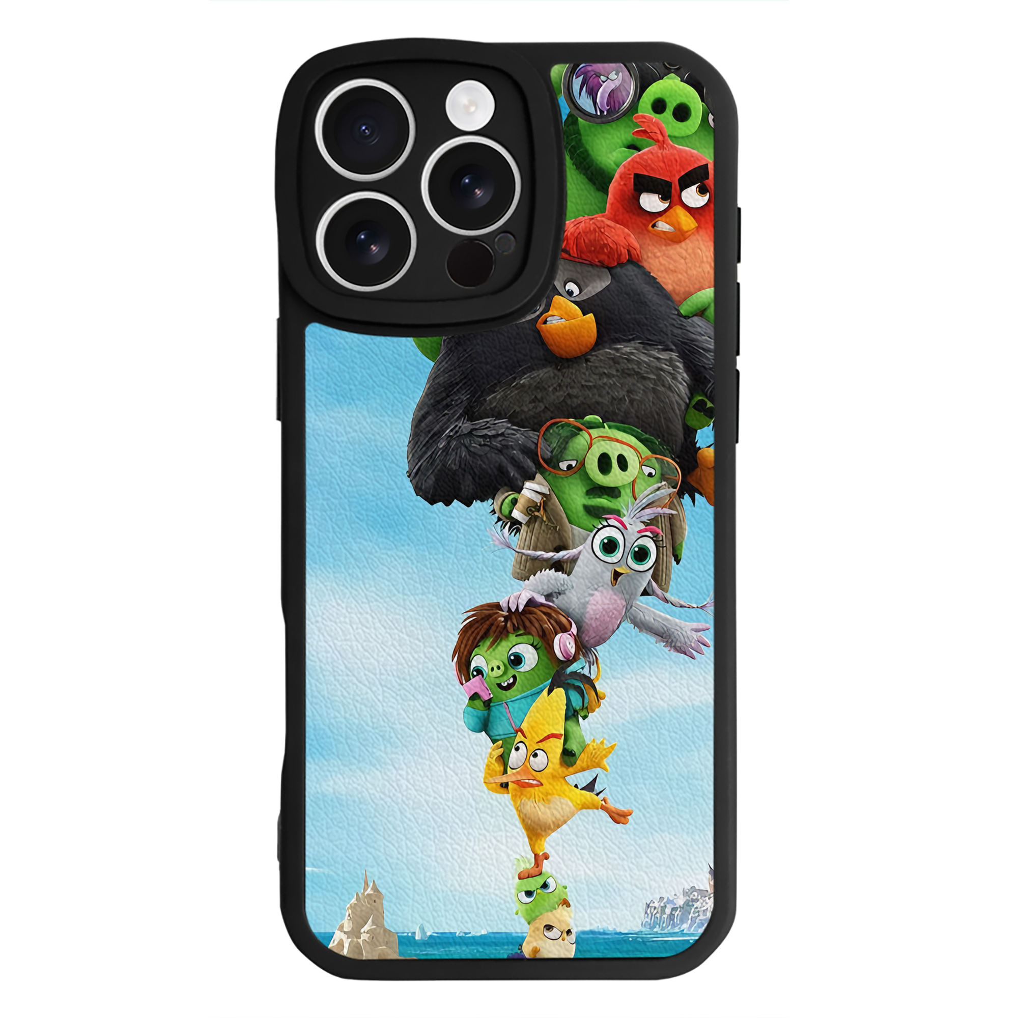 （画像用） Angry Birds アングリーバード 【iPhone 16シリーズ対応】シリコンスマホケース（レザー調） 材質：シリコン